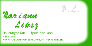 mariann lipsz business card